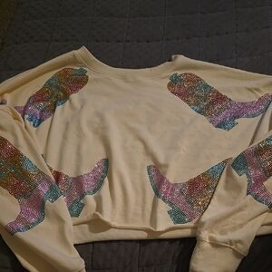 Peach Love California Multicolor Embellished Sweatshirt